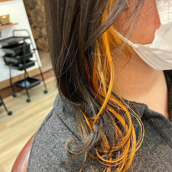 インナーカラーオレンジ/20代/30代/40代/50代/60