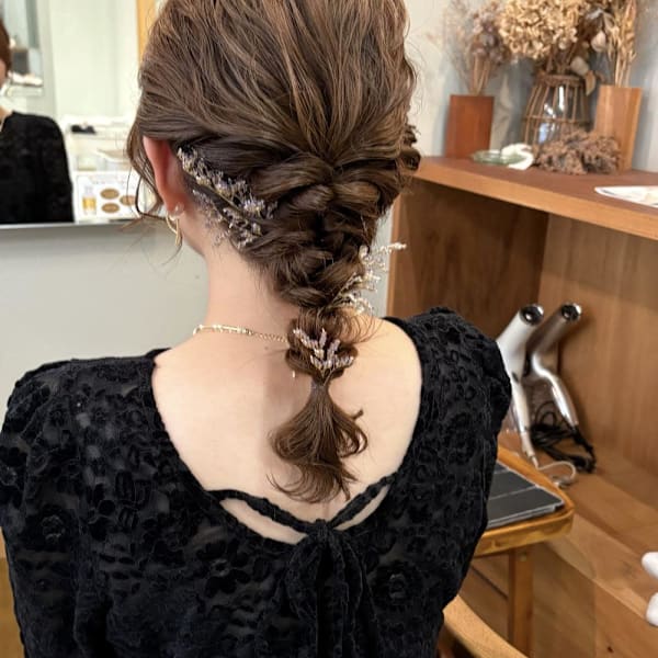 ヘアセット/編みおろし/結婚式参列ヘア|mallow*花屋併設の美容院*