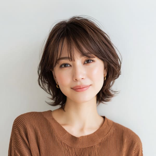  大人可愛いふんわりエアリーな外ハネボブ