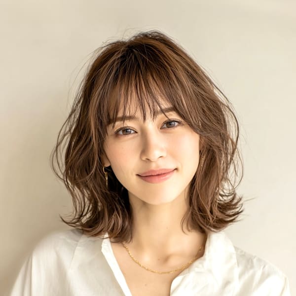 肩上外ハネでふんわり柔らかい大人スタイル|hair green百合ヶ丘