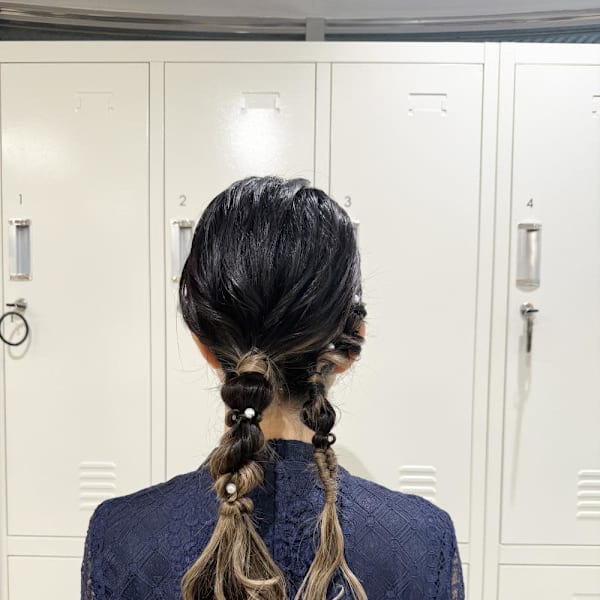 編みおろし/お呼ばれヘア/ふわふわアレンジ