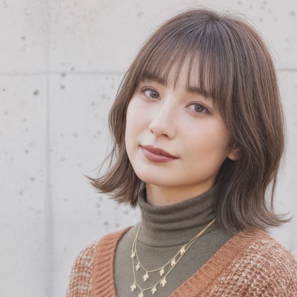 外ハネボブ×オリーブブラウン|ameri love hair