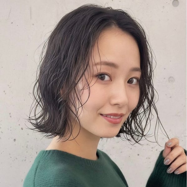 外ハネ×ゆるぼぶ×ダークトーン|ameri love hair