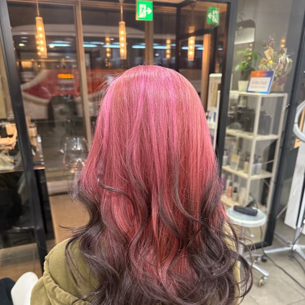 髪質改善グレージュカラーカーキベージュレイヤーロング錦糸町