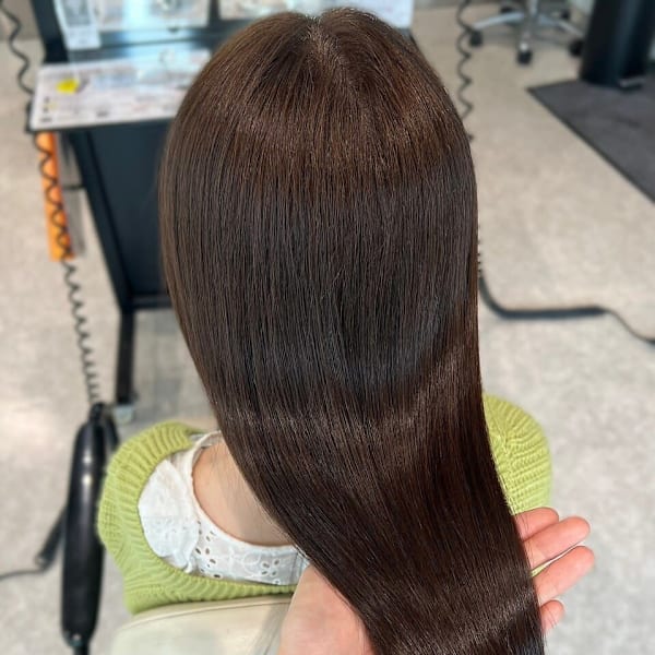 【Chao yuika】オリーブブラウン　ストレート|岡山髪質改善美容室 hair studio Chao by MICHI 【ヘアースタジオチャオ】