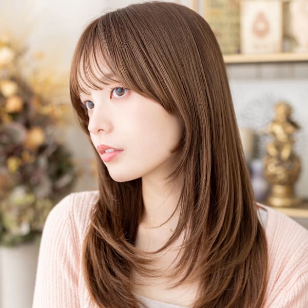 こなれシャギーカットツヤ感レイヤーロング　ヘーゼルブラウン|COVER HAIR bliss【カバーヘア ブリス】戸田公園/戸田公園西口店