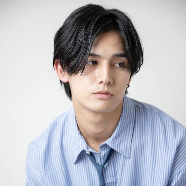 ナチュラルセンターパート/メンズ