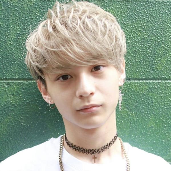 ハイトーンホワイト×刈り上げショート/メンズ