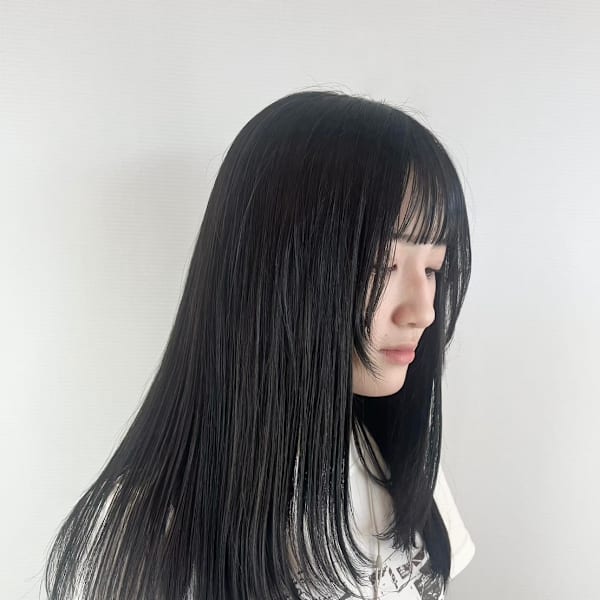 低めフェイスレイヤー/縮毛矯正/20代30代|Hair Design Angelo cafe
