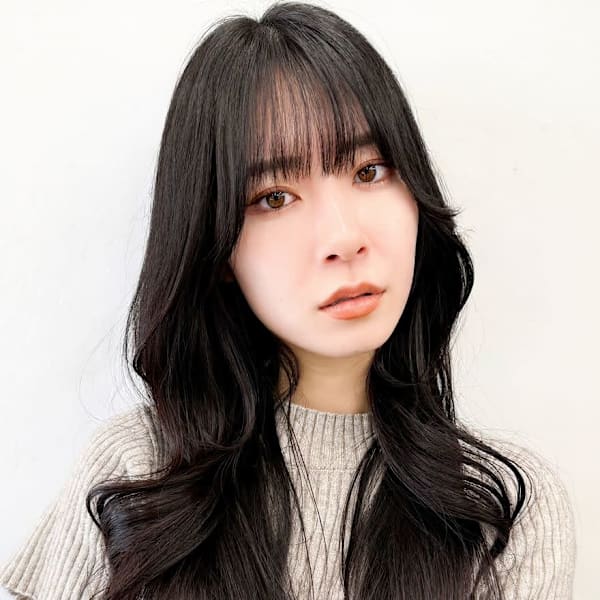韓国風くびれロング◎美髪韓国風パーマ×艶カラー