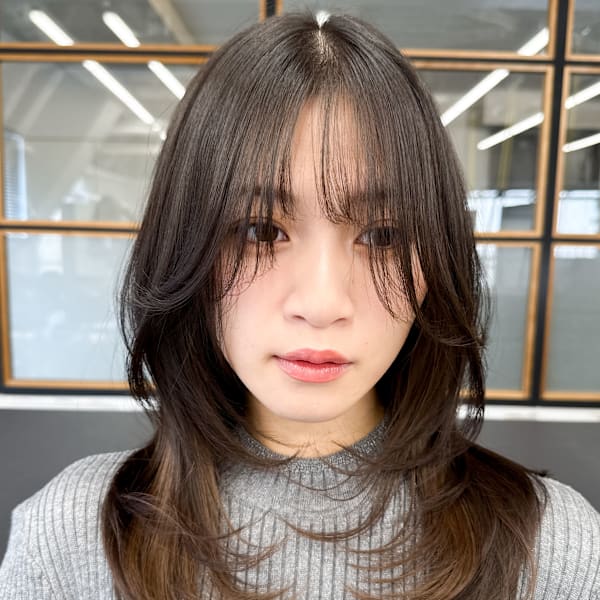 【透明感♪韓国風エギョモリ】シースルーバング大人可愛い小顔