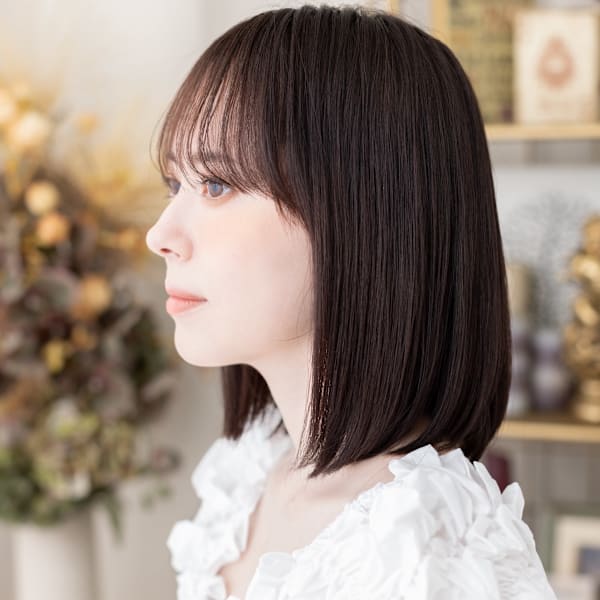 チョコレートブラウン前下がりミニボブディ　ココアブラウン|COVER HAIR bliss【カバーヘア ブリス】上尾/上尾西口店