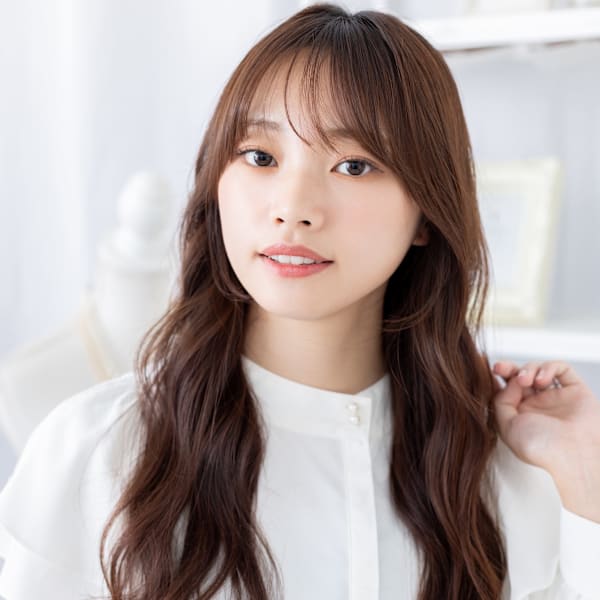 流し前髪こなれふんわりパーマエアリーロング　ヘーゼルブラウン|mod's hair【モッズヘア】越谷/越谷西口店