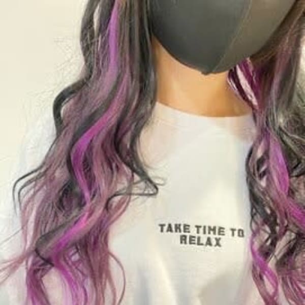 【専門店】ブリーチなしで小顔イヤリングカラー黒髪スタイル