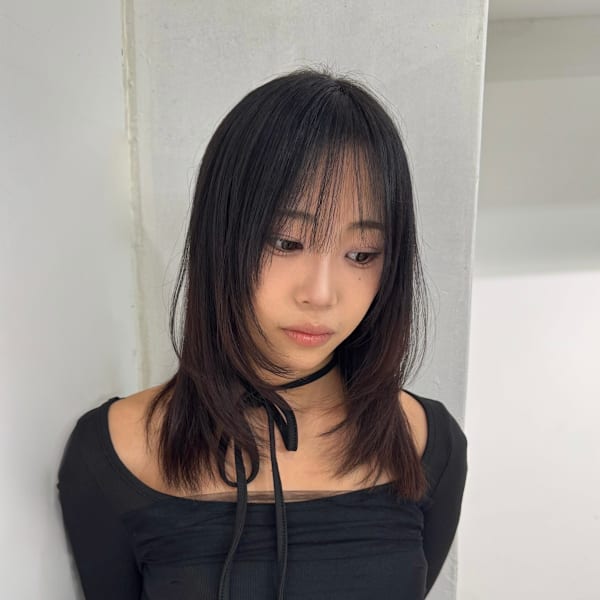 レイヤーカットミディアムレイヤーフェイスレイヤー