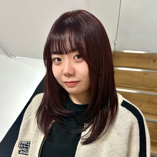 【YOKE】レッドブラウンブリーチなし顔周りレイヤーロング