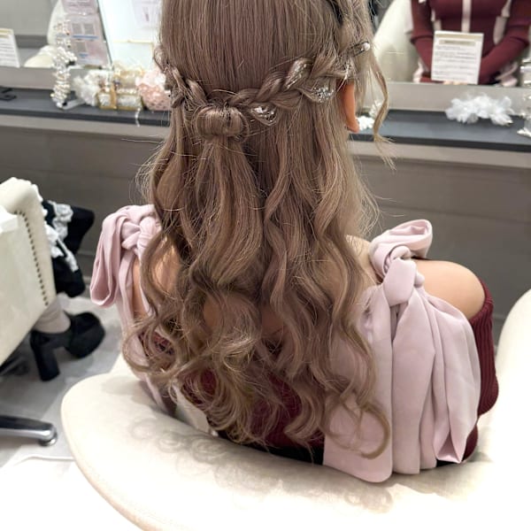編みこみ×ハーフアップ☆