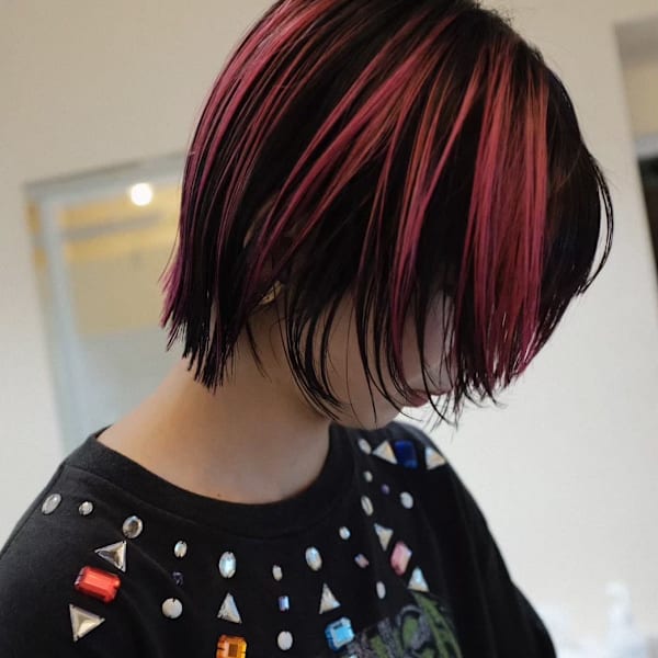 レイヤーカット/顔周りレイヤー/デザインカラー