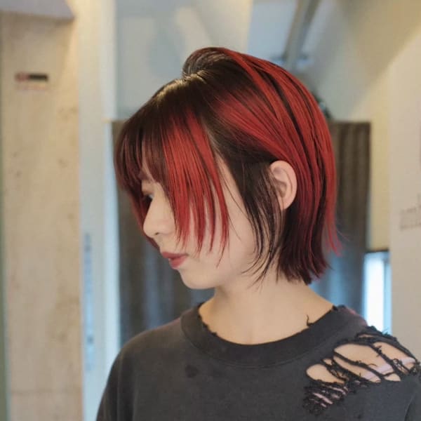 レイヤーカット/顔周りレイヤー/デザインカラー