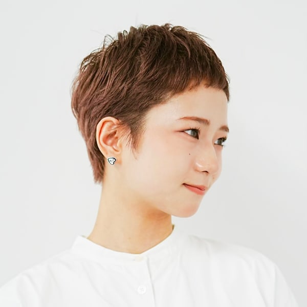 切りっぱなしショート・ボブ/絶壁解消/前髪なし/20代/30