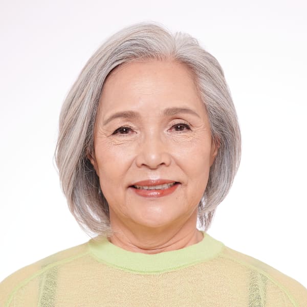 60代・70代のグレイヘアの方に◎ヘアセット簡単 ひし形ボブ