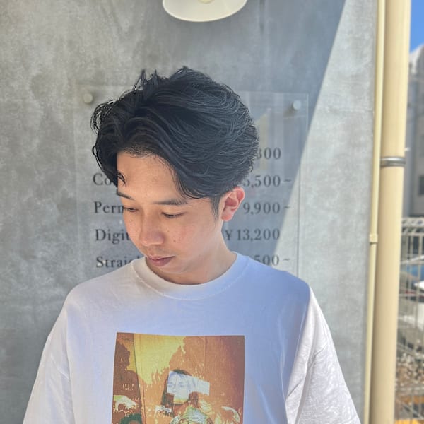 センターパート×ワンカールマッシュ|BUZZIot/h