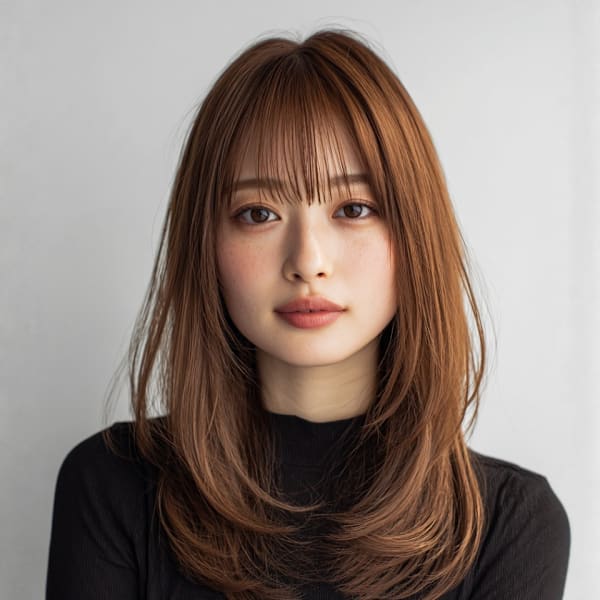 ミルクティーアッシュ 顔周りレイヤー 前髪カット 艶髪|Beautissimo 川越