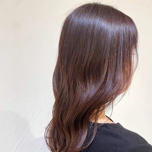 ブリーチなしピンクブラウン