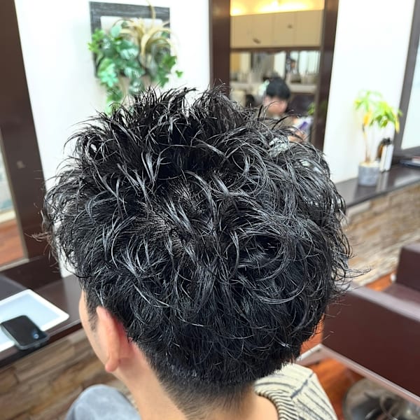 スパイキーショート+ピンパーマ