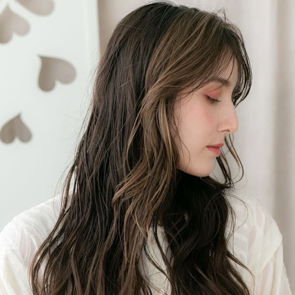 フェイスフレーミングミストバングエアリーロング20代30代