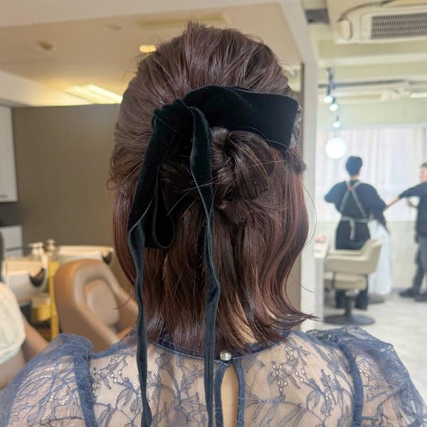 お呼ばれヘア〜ハーフおだんごヘア〜