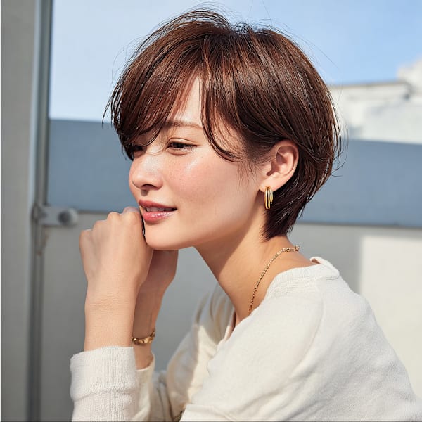 ブラウンヘア/ショートヘア/小顔/髪質改善/似合わせカット|noix de coco