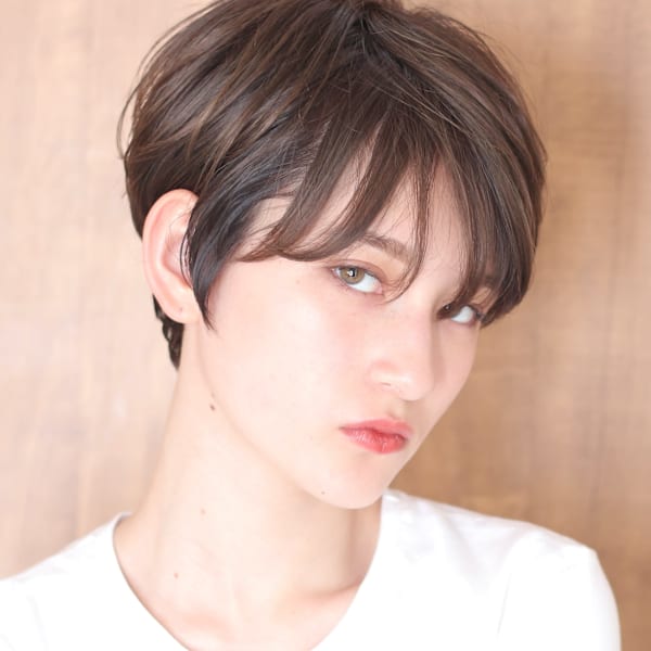 ショート・ボブ/丸顔/前髪あり/絶壁解消/30代/40代/