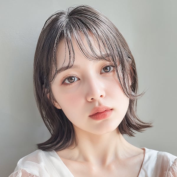 2wayバングアッシュグレー外ハネミディアムp1浦和