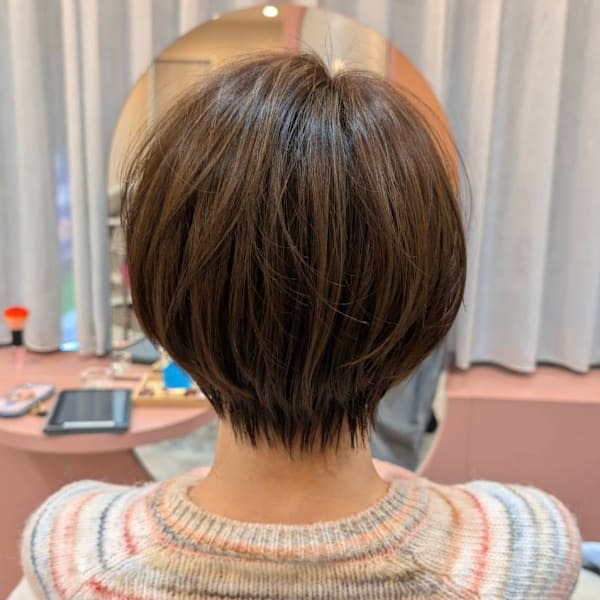 トップふんわりショート 顔まわりレイヤー |Flowers