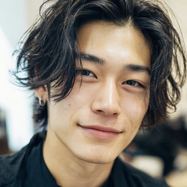 【韓国マッシュウルフ×ナチュラルパーマ】ラフにキマる雰囲気