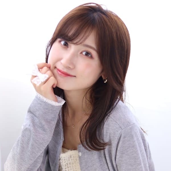 ミディアムレイヤーシースルバング くびれヘアココアベージュ|marché