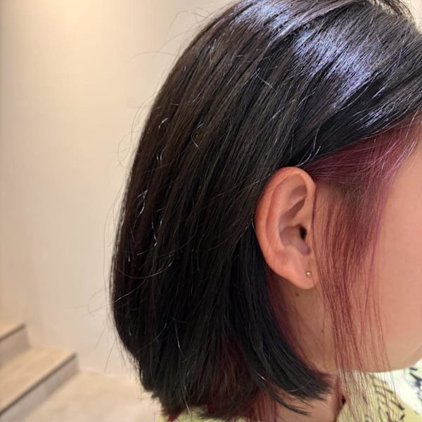 インナーカラー/レッド/30代/大橋