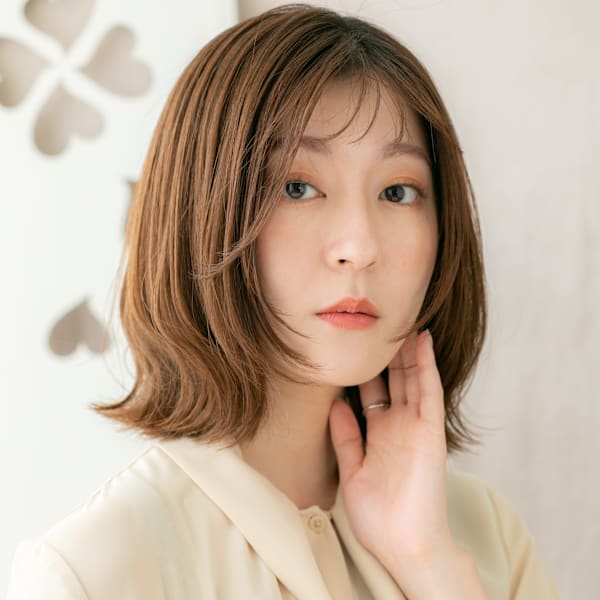 ヘーゼルブラウン大人美人くびれヘアウルフボブディ30代40代