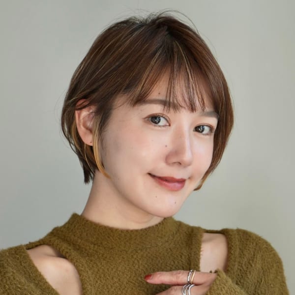 ショート・ボブ/丸顔/前髪あり/絶壁解消/40代/50代/