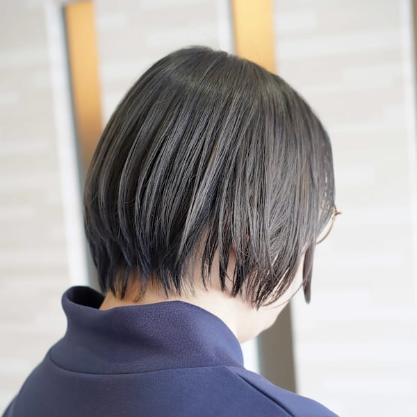 透け艶アッシュショートボブ|mouf -hair&eyelash-
