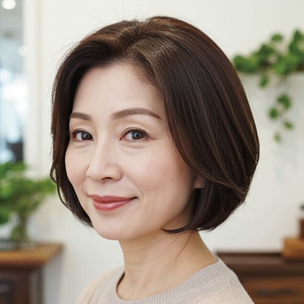 50-60代にオススメ★美形シルキーボブ
