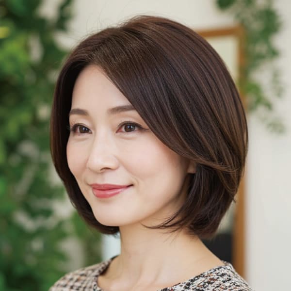 40-50代にオススメ★リフトアップレイヤーボブ