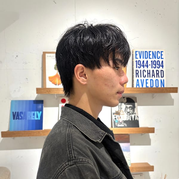 学生カットメンズショートシースルーバング|CIRCLES hair design 薬院浄水通り店