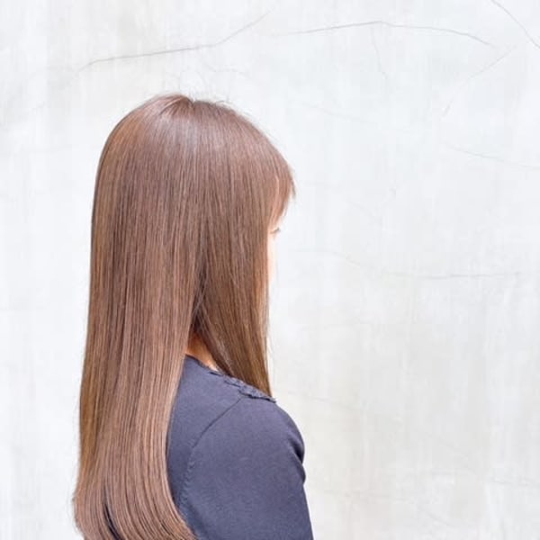 サラツヤロング×カーキベージュ|branch hair