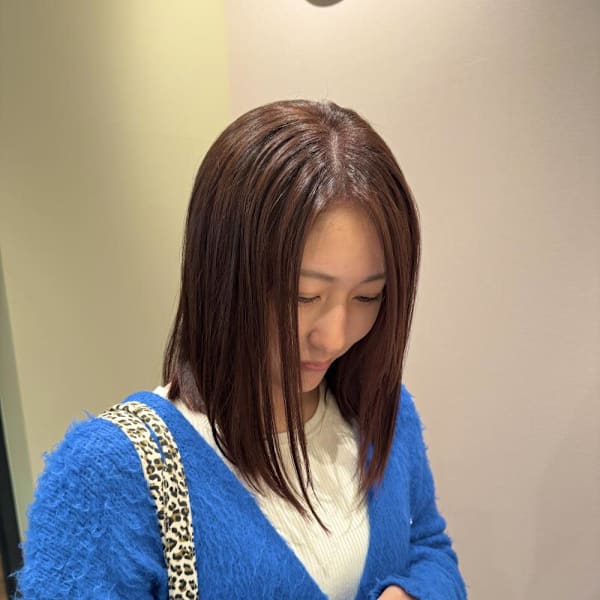 ブリーチなし/ボルドーカラー|半個室 rire hair 大野城店