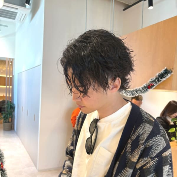 緩め波巻きパーマ