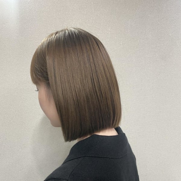 ツヤ髪/透明感カラー/ブラウン/ショートボブ/梅田/茶屋町