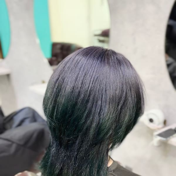 シルバー×グリーン×ブリーチ×特殊カラー