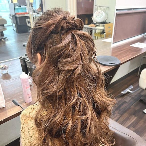 結婚式ヘアセットハーフアップ|ENOMOTO 髪質改善・白髪ぼかし【エノモト】